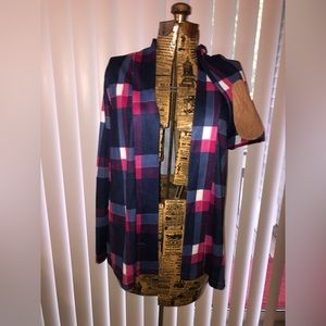 Dark blue cardigan w suede elbow patches